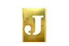 Vintage Brass Stencil Letter "J", Reese's Interlocking Stencils, 2-1/2" letter (c.1950s) - thirdshift
