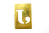 Vintage Brass Stencil Letter "J", Reese's Interlocking Stencils, 2-1/2" letter (c.1950s) - thirdshift