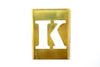 Vintage Brass Stencil Letter "K", Reese's Interlocking Stencils, 2-1/2" letter (c.1950s) - thirdshift