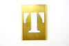 Vintage Brass Stencil Letter "T" Reese's Interlocking Stencils, 2-1/2" letter, 4-1/2" tall (c.1950s) - thirdshift