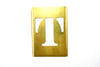 Vintage Brass Stencil Letter "T" Reese's Interlocking Stencils, 2-1/2" letter, 4-1/2" tall (c.1950s) - thirdshift