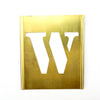 Vintage Brass Stencil Letter "W" Reese's Interlocking Stencils, 2-1/2" letter, 4-1/2" tall (c.1950s) - thirdshift