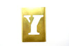 Vintage Brass Stencil Letter "Y" Reese's Interlocking Stencils, 2-1/2" letter, 4-1/2" tall (c.1950s) - thirdshift