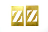 Vintage Brass Stencil Letter "Z" Reese's Interlocking Stencils, 2-1/2" letter, 4-1/2" tall (c.1950s) - thirdshift