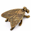Vintage Brass Fly Ashtray / Trinket Box with Flat Pivoting Wings (c.1950s) - thirdshift