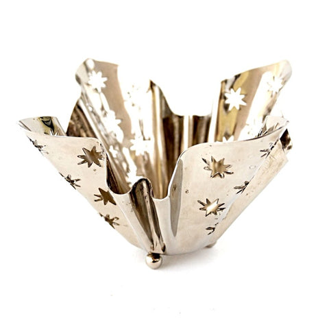 Vintage Silverplate Star Cutout Votive Holder by Godinger (c.1970s) - thirdshift