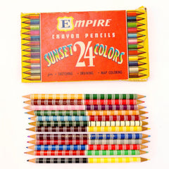 Vintage Dual Kolor Double-Sided Colored Pencils in Original Box of 24, Empire (c.1950s) - thirdshift