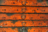 Vintage Industrial Metal Parts Cabinet, 7 Drawers in Bright Orange (c.1950s) - thirdshift