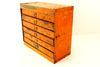 Vintage Industrial Metal Parts Cabinet, 7 Drawers in Bright Orange (c.1950s) - thirdshift