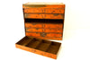 Vintage Industrial Metal Parts Cabinet, 7 Drawers in Bright Orange (c.1950s) - thirdshift