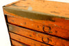 Vintage Industrial Metal Parts Cabinet, 7 Drawers in Bright Orange (c.1950s) - thirdshift