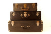 Vintage Black Suitcase with Black Metal Corners (c.1930s) - thirdshift