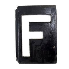 Vintage Metal Letter "F" Moonglo Marquee Letter, 13" tall (c.1900s) N2 - thirdshift