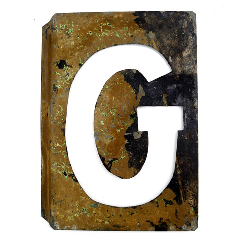 Vintage Metal Letter "G" Moonglo Marquee Letter, 13" tall (c.1900s) N1 - thirdshift