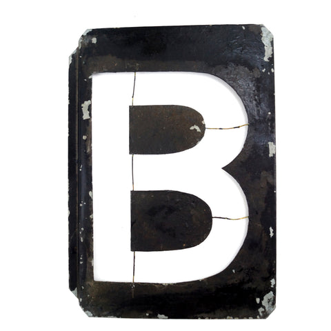 Vintage Metal Letter "B" Moonglo Marquee Sign, 13" tall (c.1900s) N2 - thirdshift