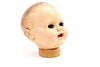 Vintage Baby Doll Head with Sleep Eyes and Molded Hair, 6.5" tall (c.1920s) N1 - thirdshift