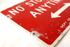 Vintage "No Stopping Anytime" Metal Arrow Sign, Double-Sided (c.1970s) - thirdshift