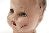 Vintage Composition Baby Doll Head with Sleep Eyes and Molded Hair, 5" tall (c.1920s) - thirdshift