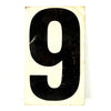 Vintage Metal Number 0/9 or 0/6 Gas Station Sign, 8.5" Double-Sided (c.1950s) - thirdshift