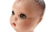 Vintage Composition Baby Doll Head with Sleep Eyes and Molded Hair, 4" tall (c.1920s) - thirdshift