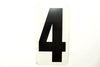 Vintage Metal Number 3 / 4 Gas Station Sign, 10" Double-Sided (c.1950s) - thirdshift