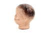 Vintage Composition Baby Doll Head with Sleep Eyes and Molded Hair, 4.5" tall (c.1920s) - thirdshift