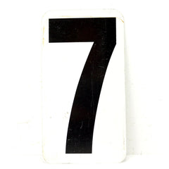 Vintage Metal Number 7 / 8 Gas Station Sign, 10" Double-Sided (c.1950s) - thirdshift