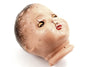 Vintage Composition Baby Doll Head with Sleep Eyes and Molded Hair, 4.5" tall (c.1920s) - thirdshift