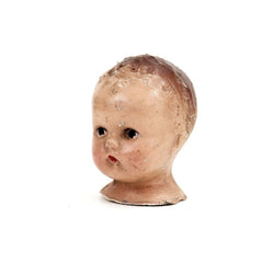 Vintage Composition Baby Doll Head with Molded Hair, 3.25" tall (c.1920s) - thirdshift