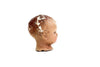 Vintage Composition Baby Doll Head with Molded Hair, 3.25" tall (c.1920s) - thirdshift