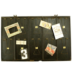 Vintage Industrial Metal Receipt Holder with Numbered Spring Clips, Double-Sided #11-30 (c.1920s) - thirdshift