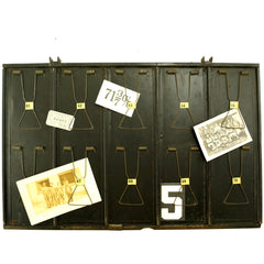 Vintage Industrial Metal Receipt Holder with Numbered Spring Clips, Double-Sided #51-70 (c.1920s) - thirdshift