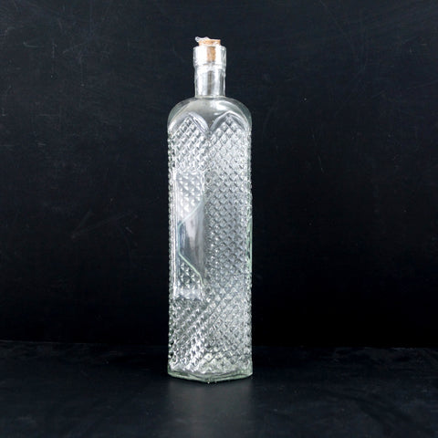 Decorative Clear Glass "Decanter Style" Bottle with Cork, 12" tall - thirdshift