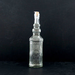 Decorative Clear Glass "Whiskey Style" Bottle with Cork, 12" tall - thirdshift