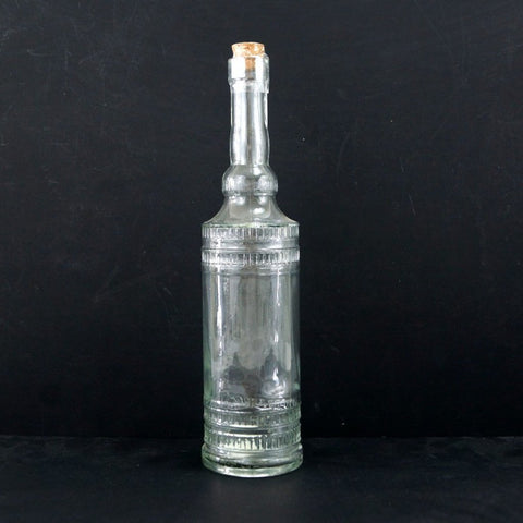 Decorative Clear Glass "Cylinder Style" Bottle with Cork, 12" tall - thirdshift