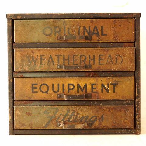 Vintage Weatherhead Original Equipment Fittings Hardware Cabinet, Rust (c.1940s) - thirdshift