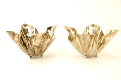 Vintage Silverplate Star Cutout Votive Holders by Godinger, Set of 2 (c.1970s) - thirdshift