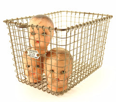 Vintage Metal Wire Locker Basket with Number 359 Tag (c.1950s) - thirdshift