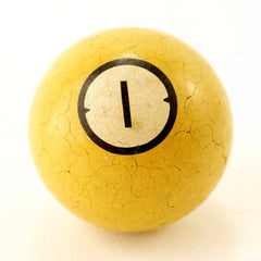 Vintage / Antique Clay Billiard Yellow Number 1, Art Deco Pool Ball (c.1910s) - thirdshift