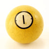 Vintage / Antique Clay Billiard Yellow Number 1, Art Deco Pool Ball (c.1910s) - thirdshift