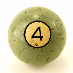 Vintage / Antique Clay Billiard Ball Purple Number 4, Art Deco Pool Ball (c.1910s) - thirdshift