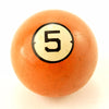 Vintage / Antique Clay Billiard Ball Orange Number 5, Art Deco Pool Ball (c.1910s) - thirdshift