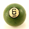 Vintage / Antique Clay Billiard Ball Green Number 6, Art Deco Pool Ball (c.1910s) - thirdshift