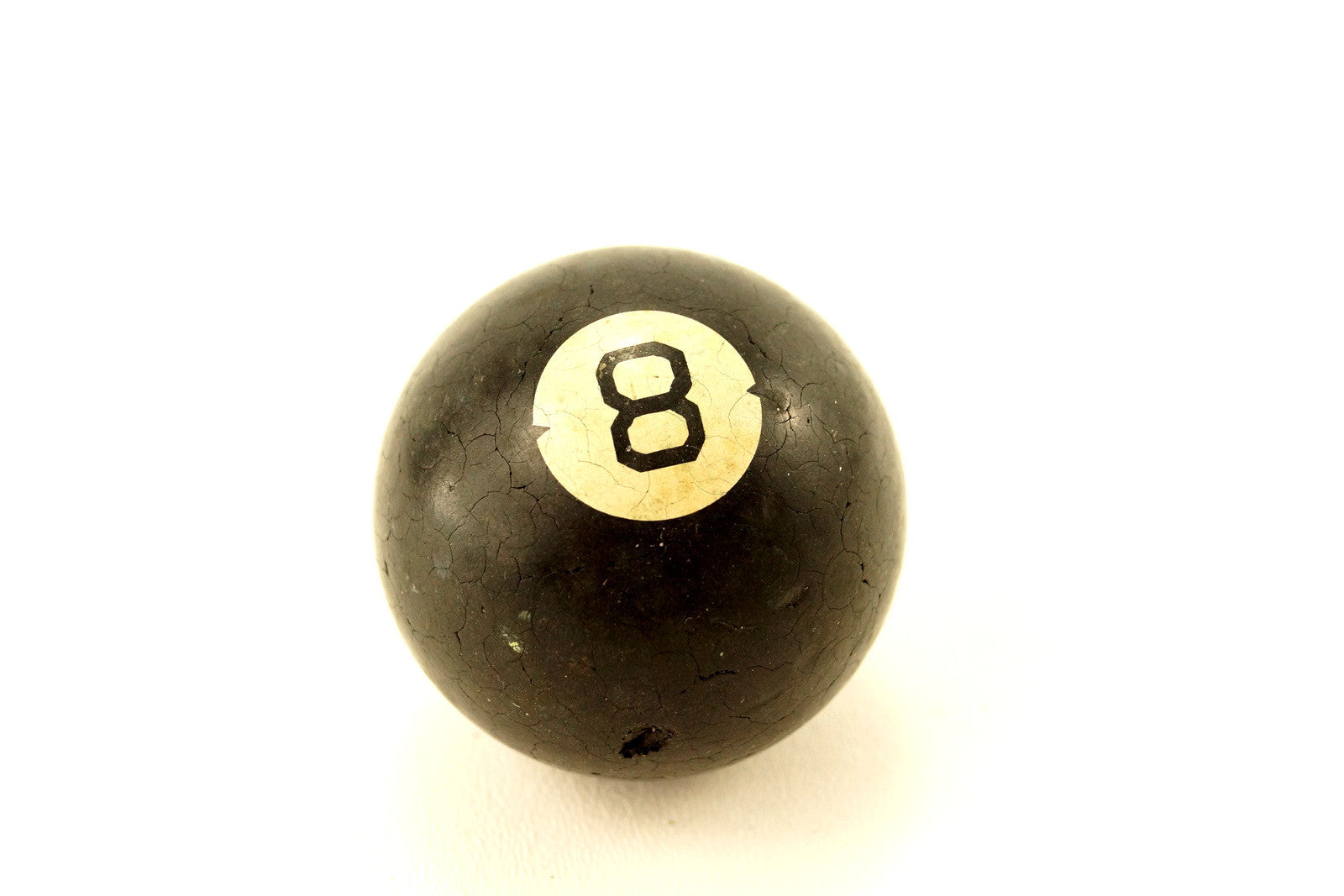 Vintage / Antique Clay Billiard Ball Black Number 8, Art Deco Pool