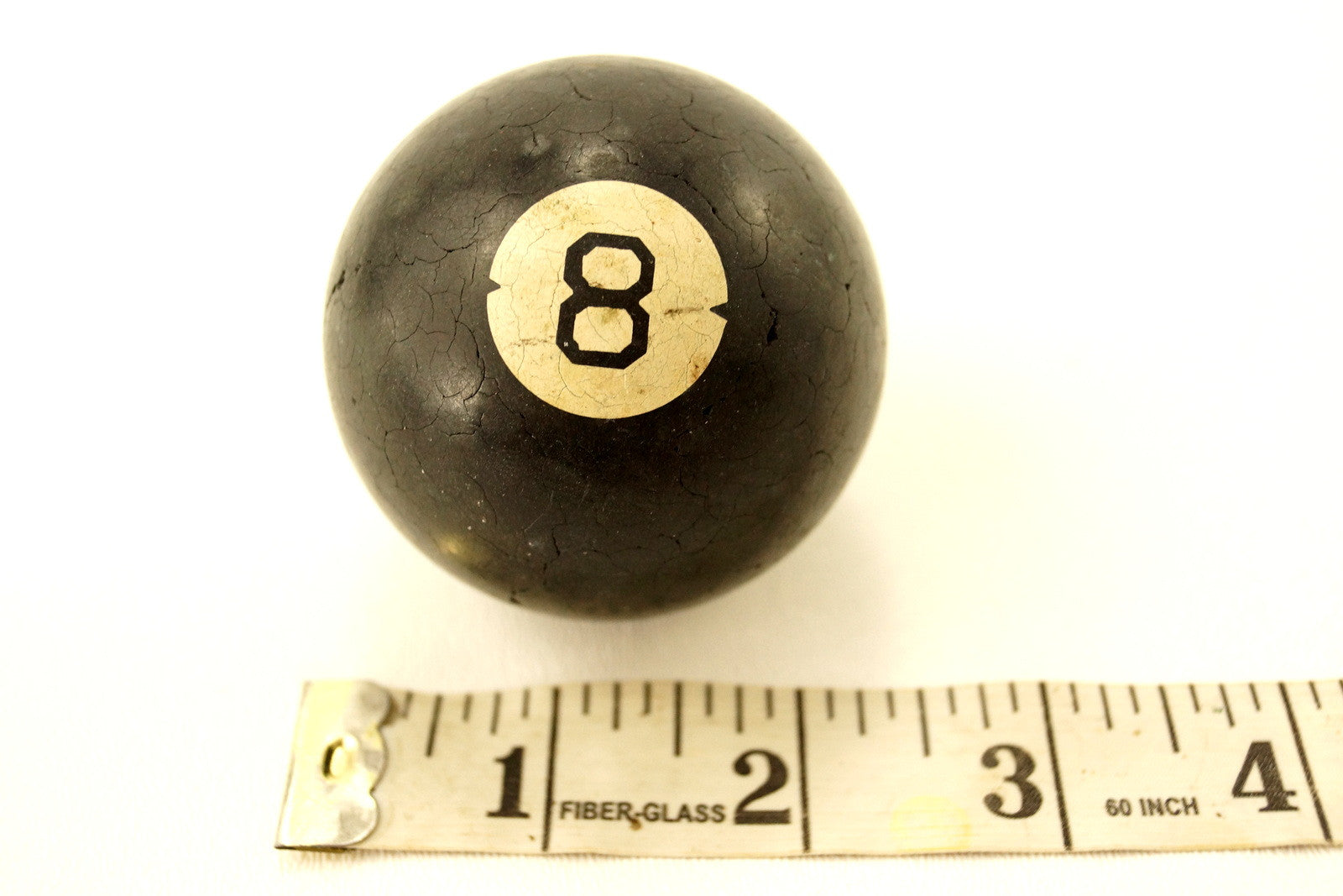 Vintage / Antique Clay Billiard Ball Black Number 8, Art Deco Pool