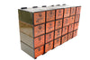 Vintage Dorman Parts Drawer Hardware Bin with 24 Drawers in Rustic Orange (c.1950s) N4 - thirdshift