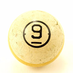 Vintage / Antique Clay Billiard Ball Yellow Number 9, Art Deco Pool Ball (c.1910s) - thirdshift