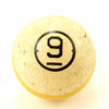 Vintage / Antique Clay Billiard Ball Yellow Number 9, Art Deco Pool Ball (c.1910s) - thirdshift