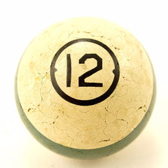 Vintage / Antique Clay Billiard Ball Purple Number 12, Art Deco Pool Ball (c.1910s) - thirdshift