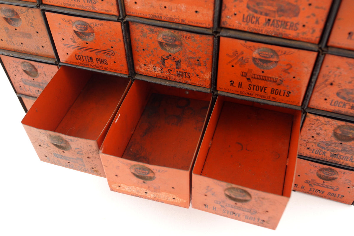 Vintage Dorman Parts Drawer Hardware Bin with 20 Drawers (c.1950s